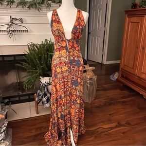 Free people XS maxi floral dress
